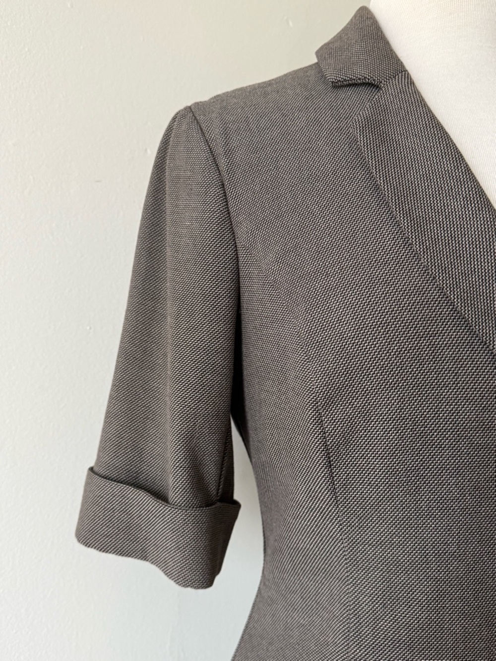 Vintage Le Château Structured Wrap Style Dress Brown Career Minimalist Midi Y2K - Picture 3 of 12